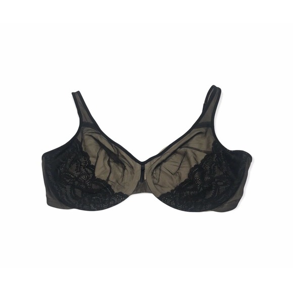 Maidenform Lilyette Bra 38D PREOWNED Nude Adjustable Strap Sheer Lace Underwire - Picture 3 of 6